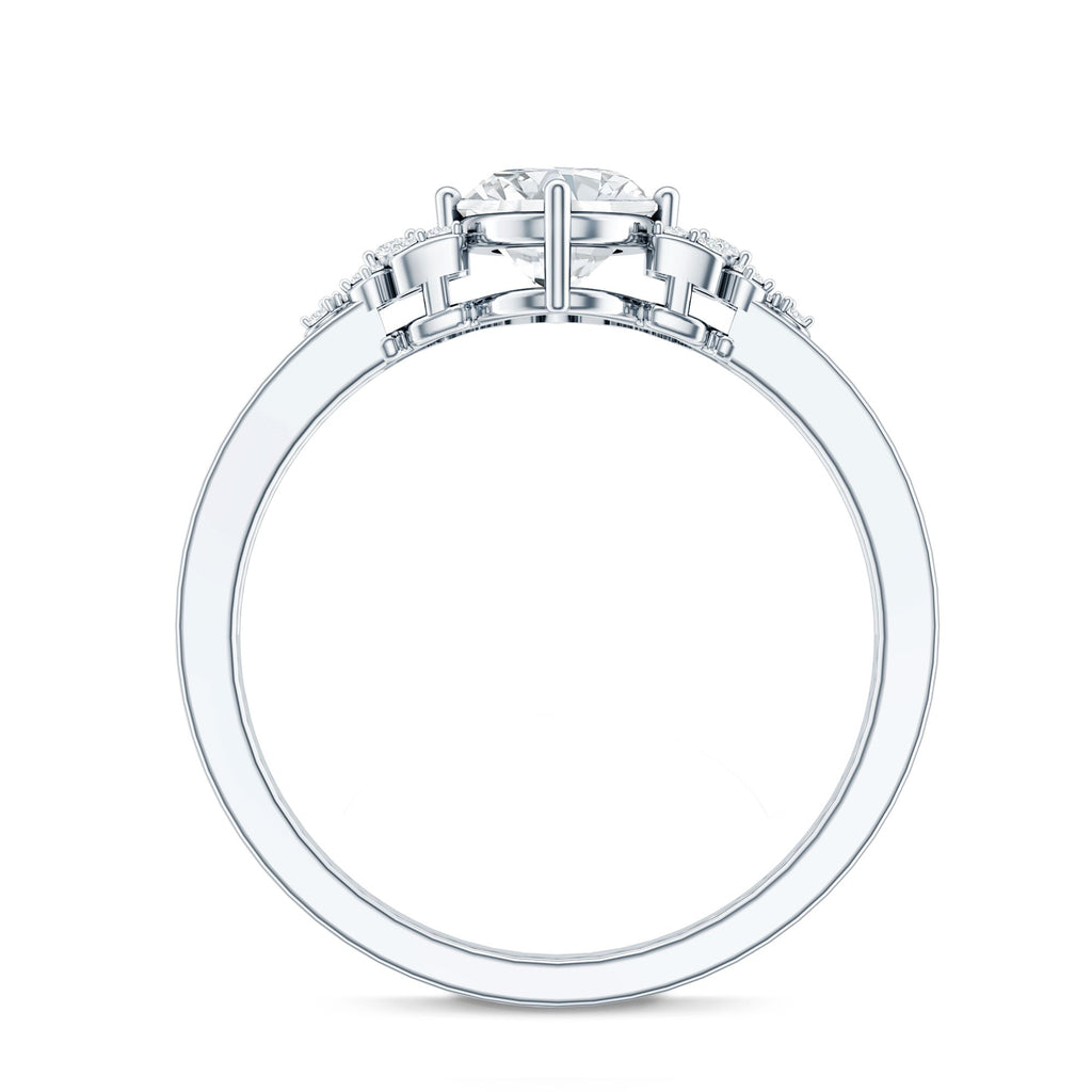 Certified 1.2 Carat Lab Grown Oval Diamond Designer Engagement Ring