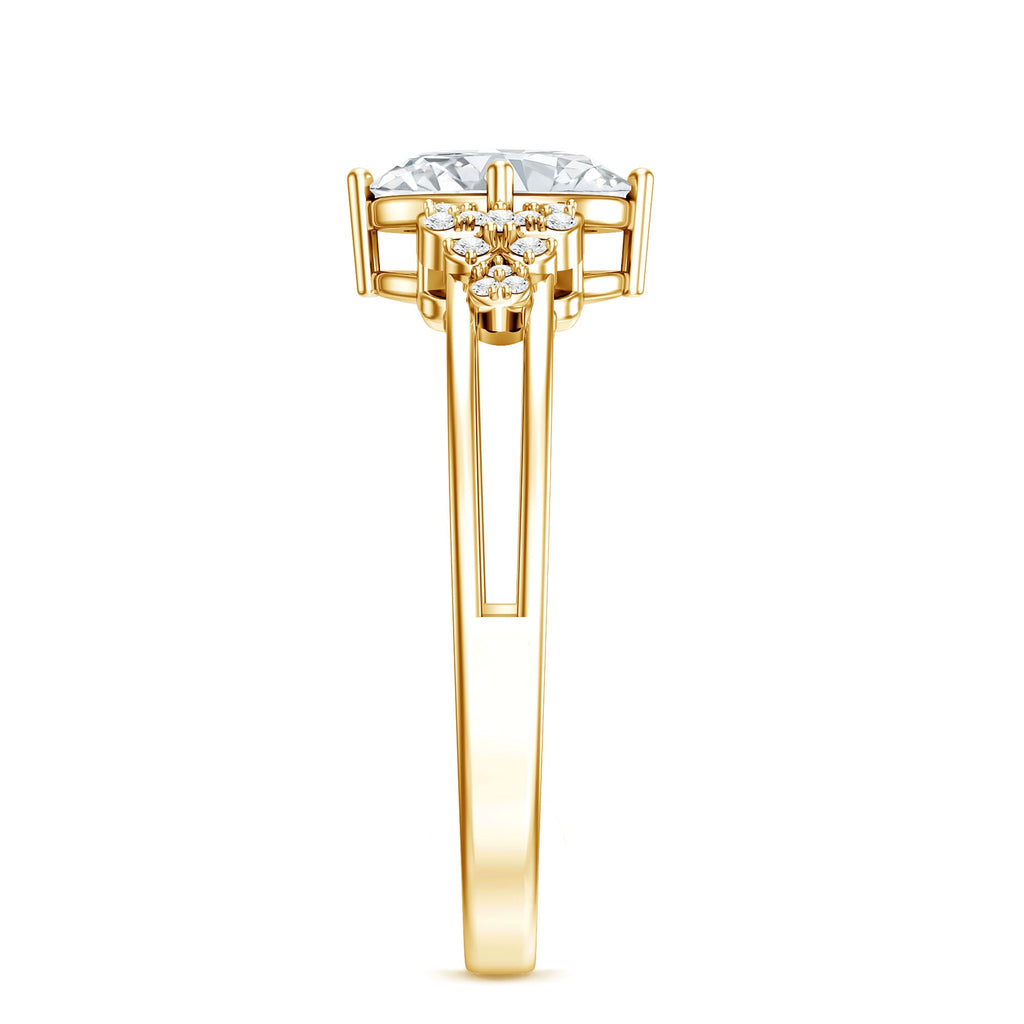 Certified 1.2 Carat Lab Grown Oval Diamond Designer Engagement Ring