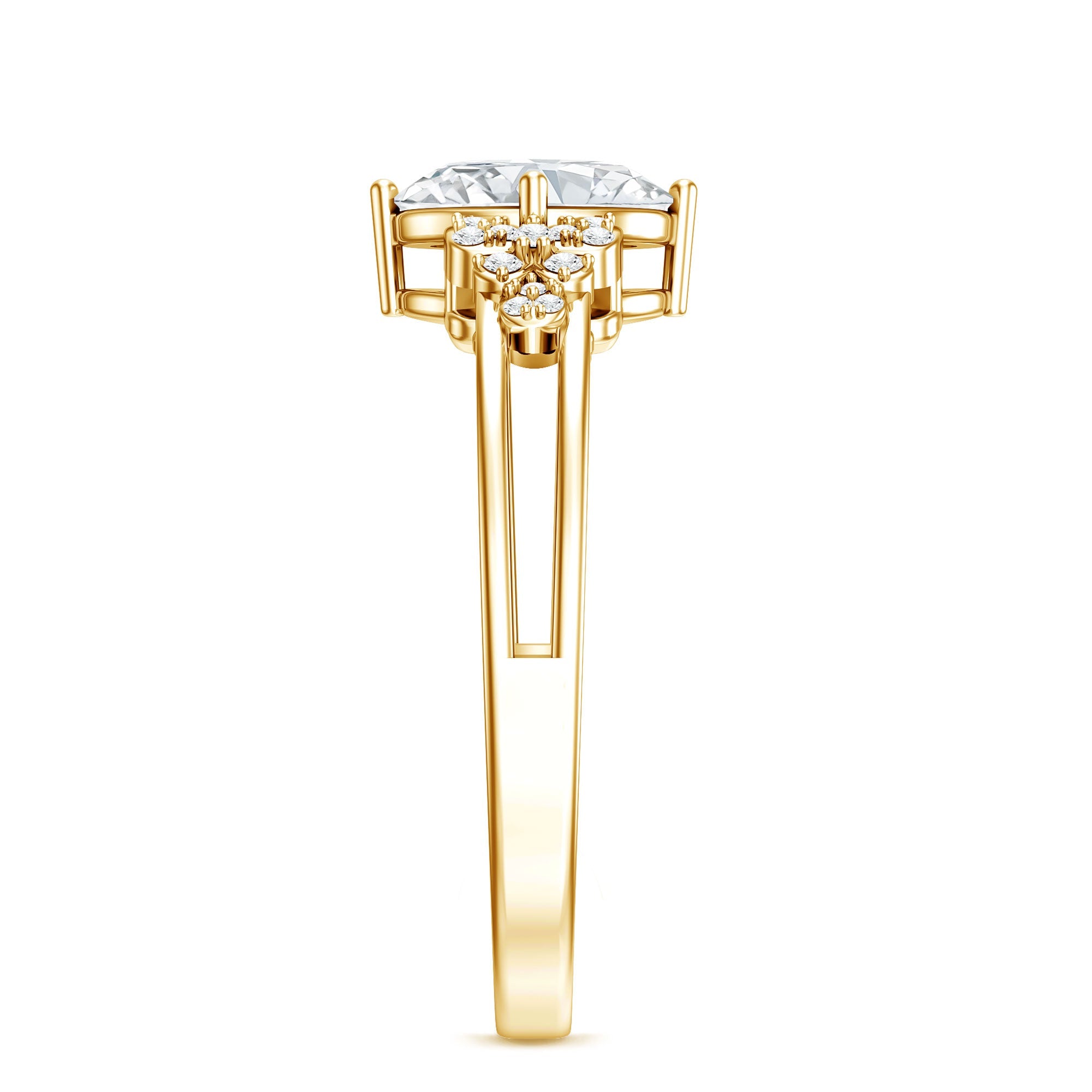 Certified 1.2 Carat Lab Grown Oval Diamond Designer Engagement Ring