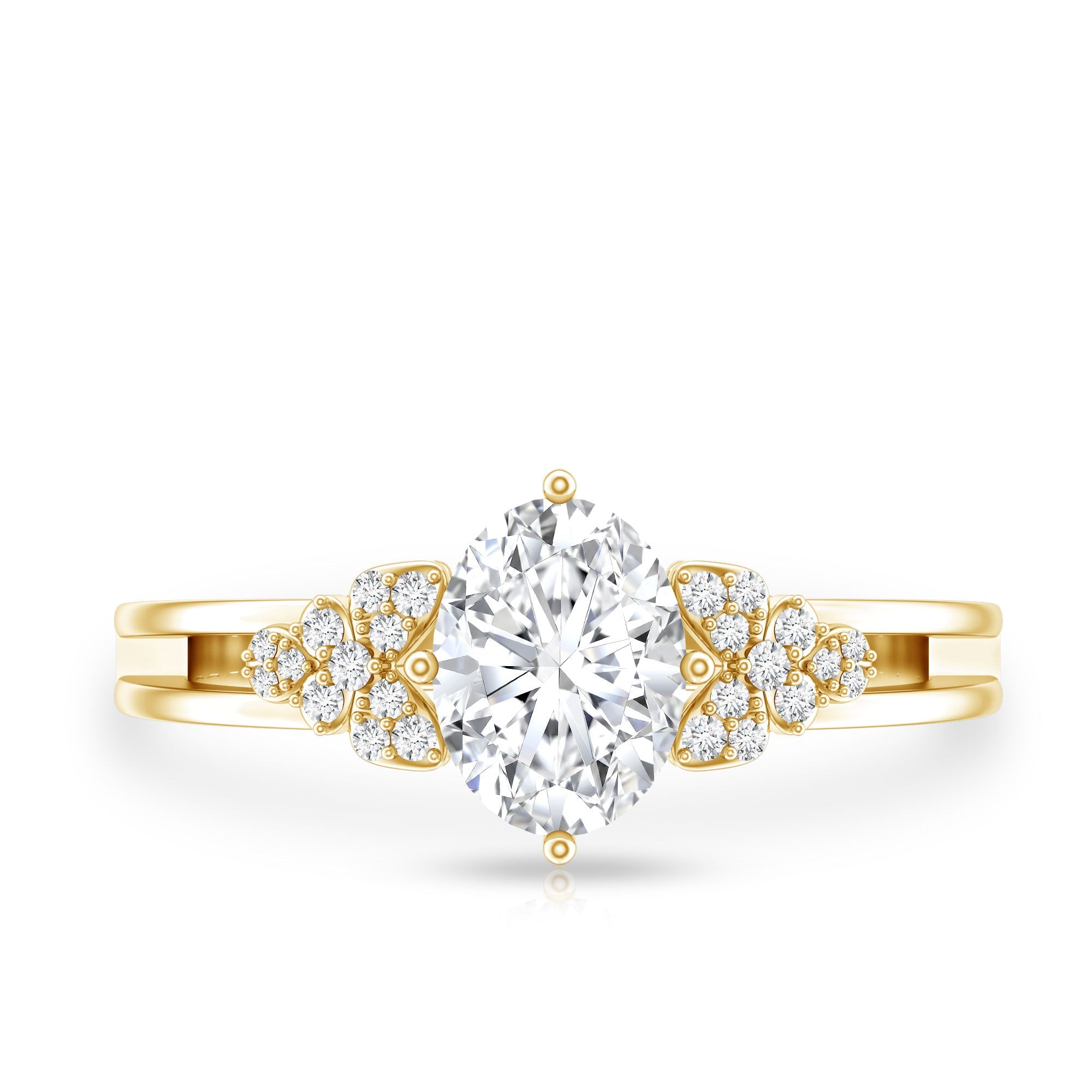 Certified 1.2 Carat Lab Grown Oval Diamond Designer Engagement Ring