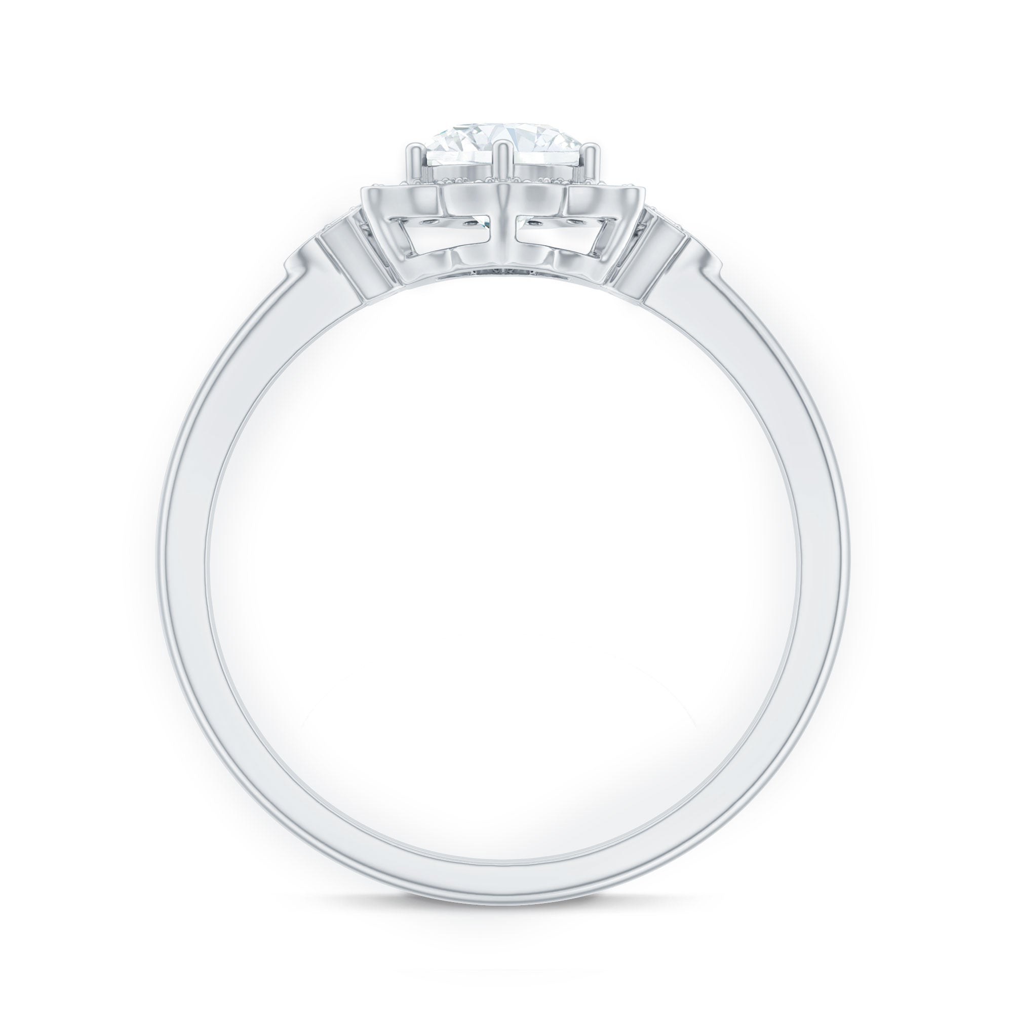 Certified Lab Grown Diamond Art Deco Flower Engagement Ring