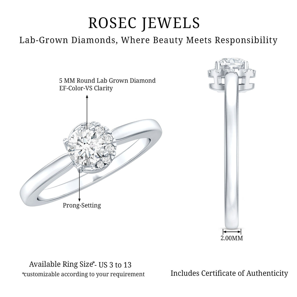 0.4 Carat Certified Lab Grown Diamond Solitaire Promise Ring