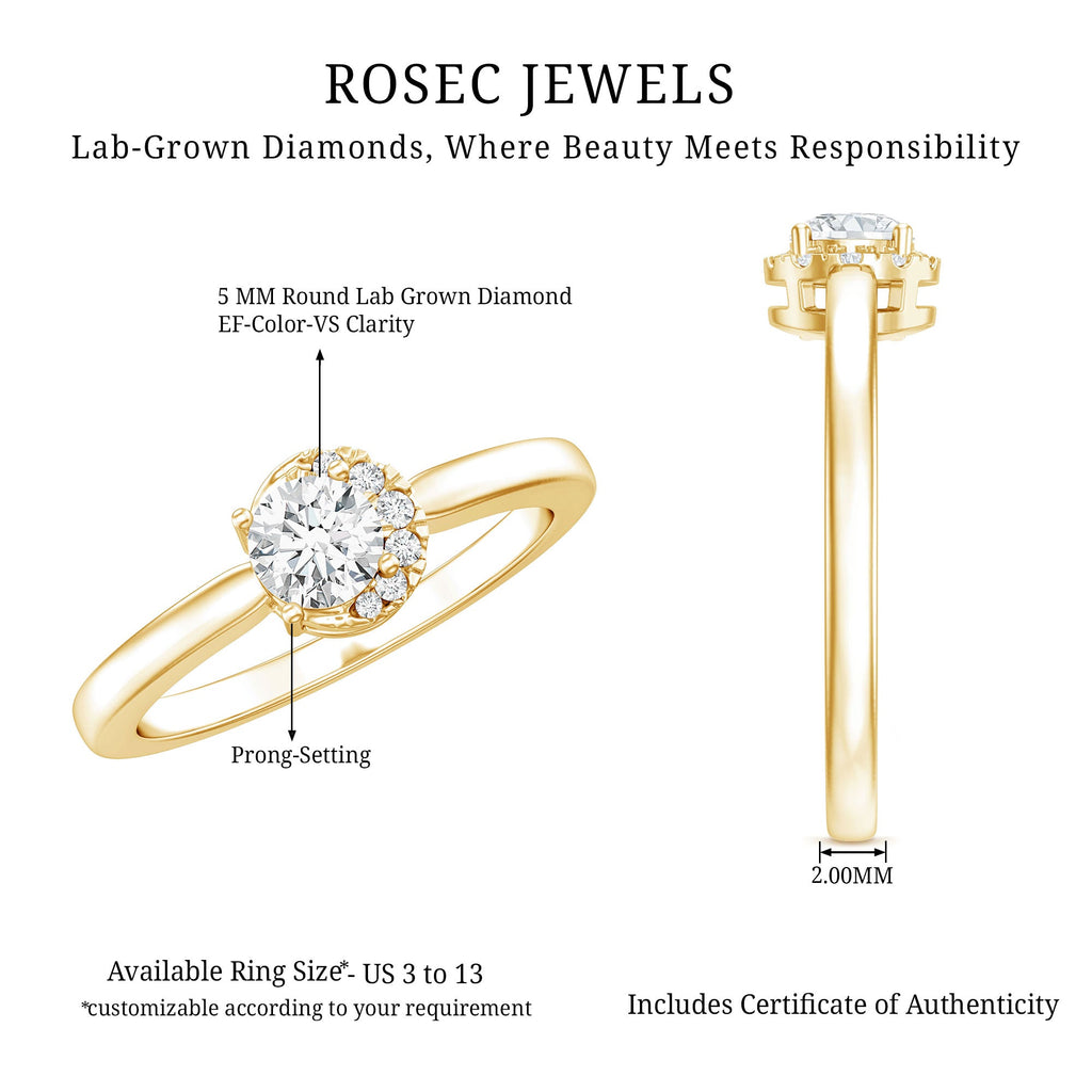0.4 Carat Certified Lab Grown Diamond Solitaire Promise Ring