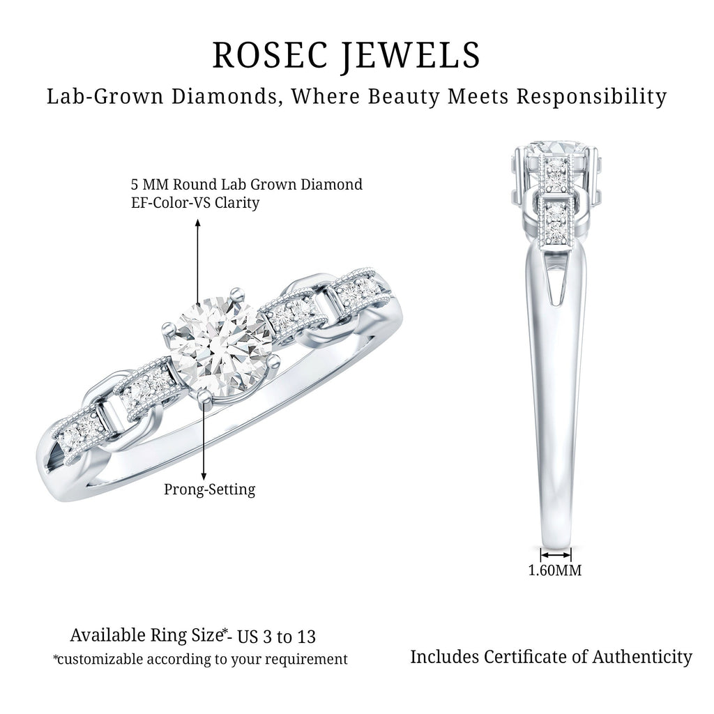 Certified 0.4 Carat Lab Grown Diamond Promise Ring For Her