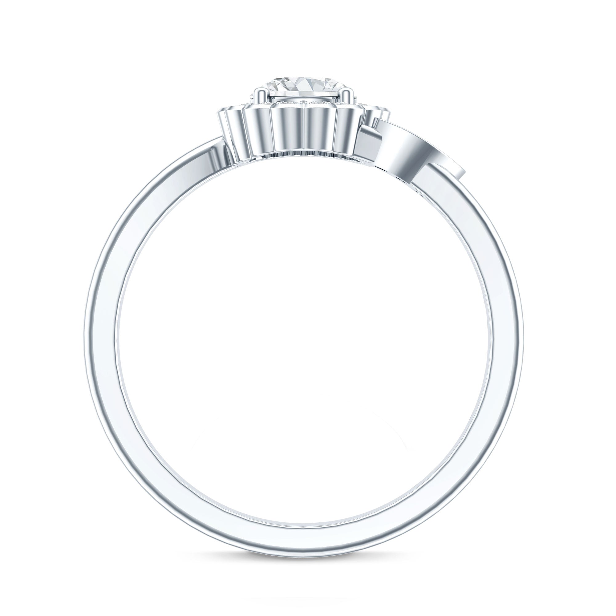 Certified 0.9 Carat Lab Grown Diamond Floral Engagement Ring