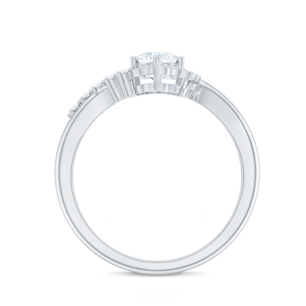 Certified 0.4 Carat Lab Grown Diamond Nature Inspired Engagement Ring