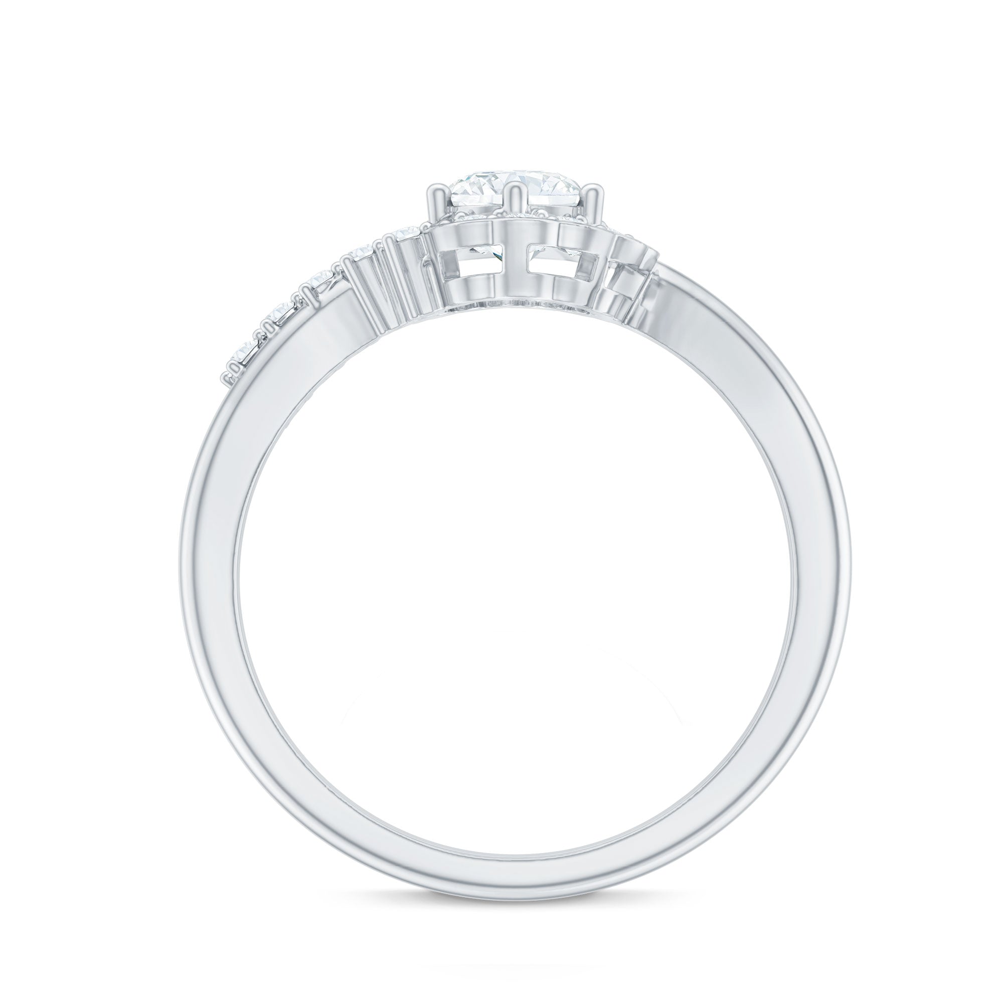 Certified 0.4 Carat Lab Grown Diamond Nature Inspired Engagement Ring
