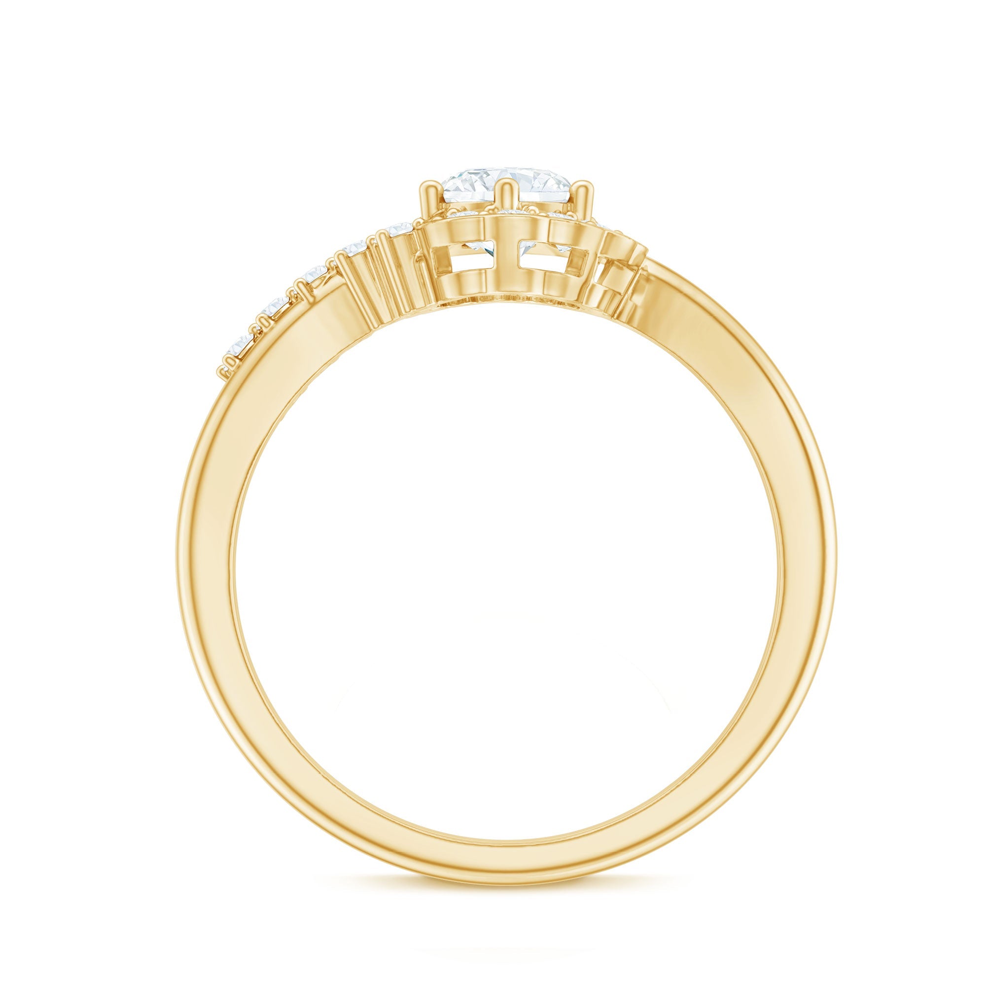 Certified 0.4 Carat Lab Grown Diamond Nature Inspired Engagement Ring