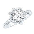 2 Carat Lab Grown Diamond Circle Engagement Ring With Side Stones