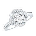 2 Carat Lab Grown Diamond Vintage Engagement Ring With Diamond Studded Shank