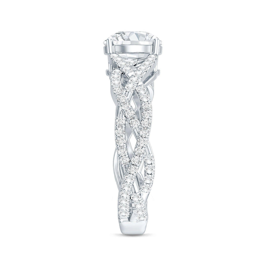Lab Grown Diamond 2 Carat Round Engagement Ring With Infinity Twist