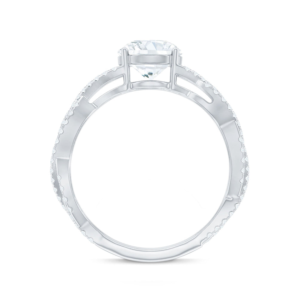 Lab Grown Diamond 2 Carat Round Engagement Ring With Infinity Twist
