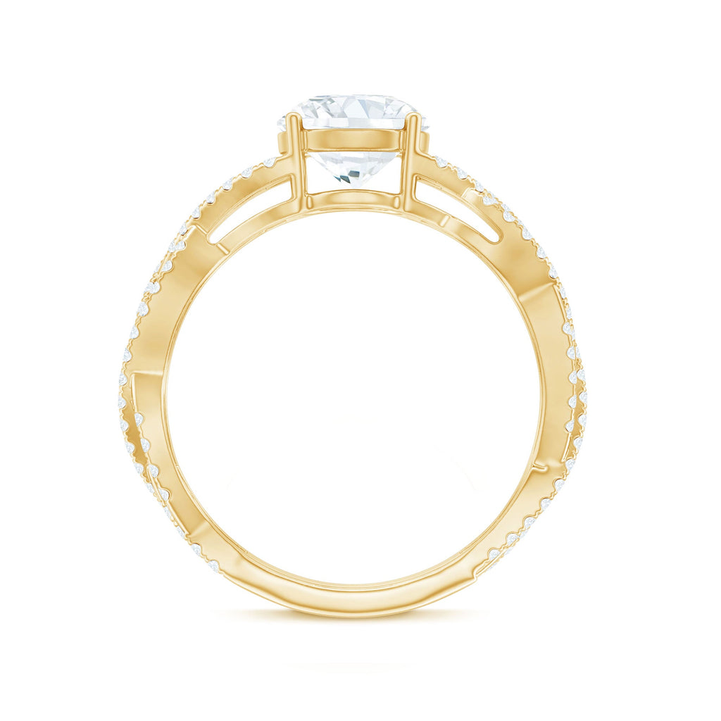 Lab Grown Diamond 2 Carat Round Engagement Ring With Infinity Twist