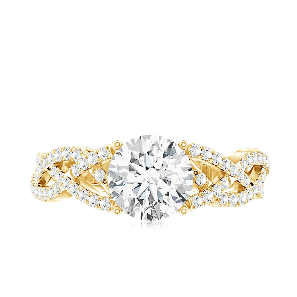 Lab Grown Diamond 2 Carat Round Engagement Ring With Infinity Twist