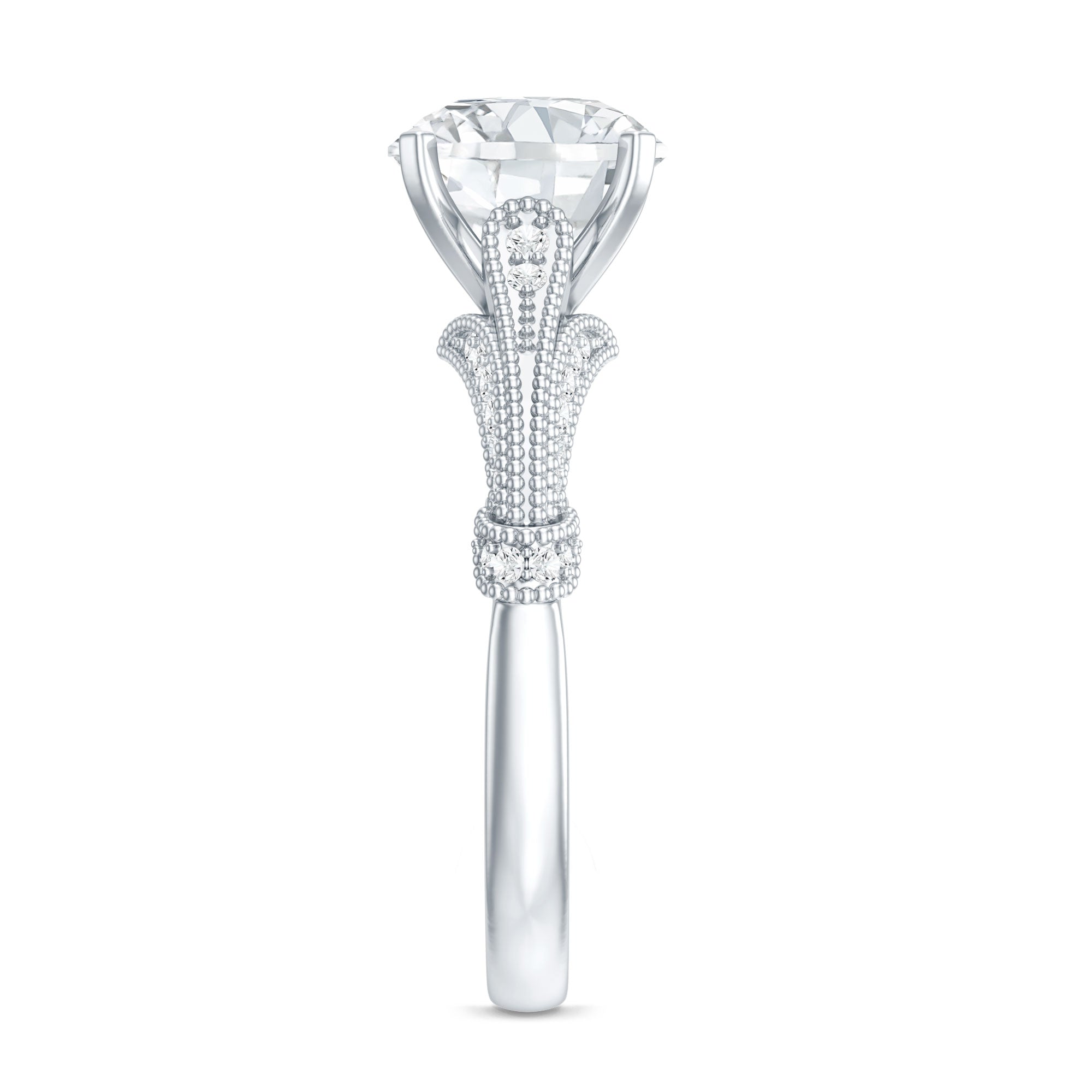 2 Carat Lab Grown Diamond Art Deco Solitaire Engagement Ring