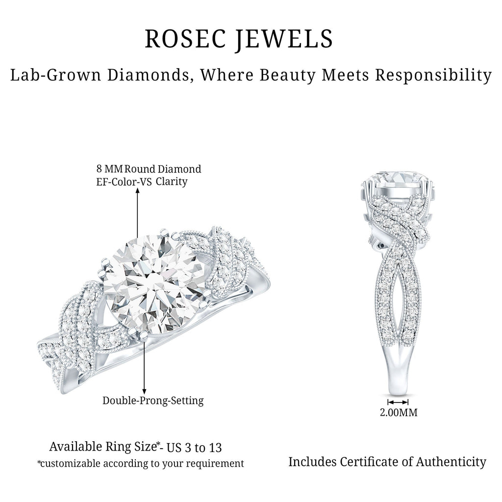 2 Carat Solitaire Lab Grown Diamond Non Traditional Engagement Ring