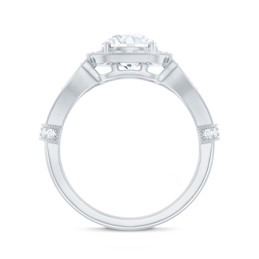 Certified 1.2 Carat Lab Grown Diamond Vintage Style Engagement Ring