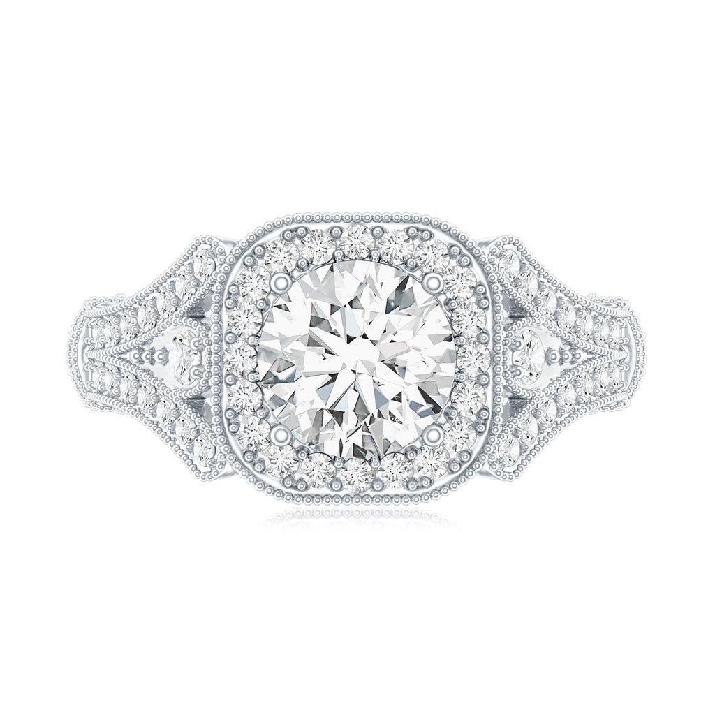 Certified 1.2 Carat Lab Grown Diamond Vintage Style Engagement Ring