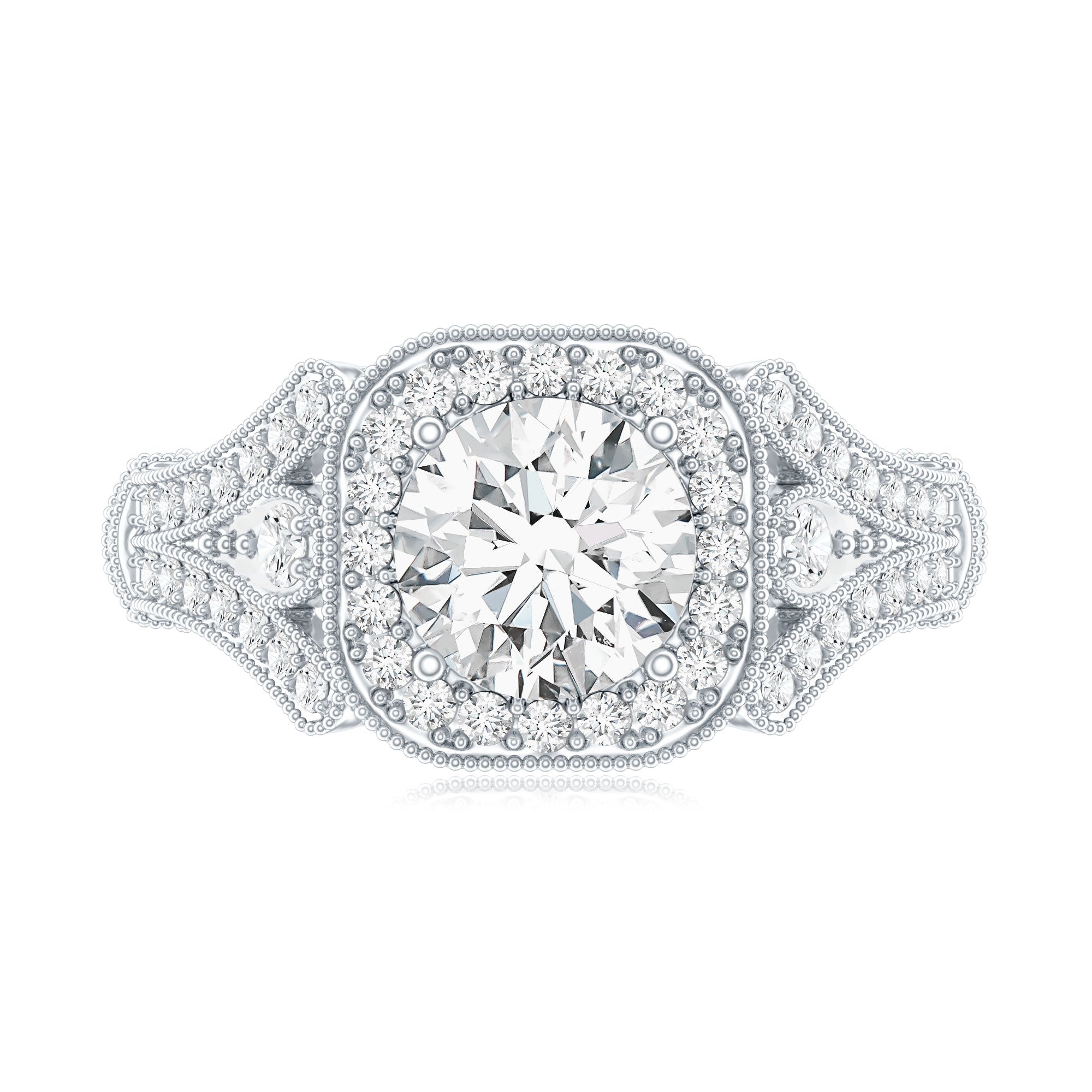 Certified 1.2 Carat Lab Grown Diamond Vintage Style Engagement Ring