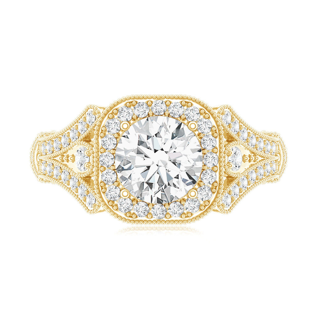 Certified 1.2 Carat Lab Grown Diamond Vintage Style Engagement Ring