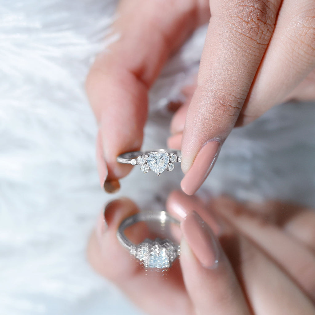 0.75 Carat Lab Grown Diamond Heart Shaped Engagement Ring