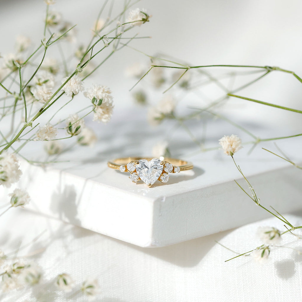 0.75 Carat Lab Grown Diamond Heart Shaped Engagement Ring
