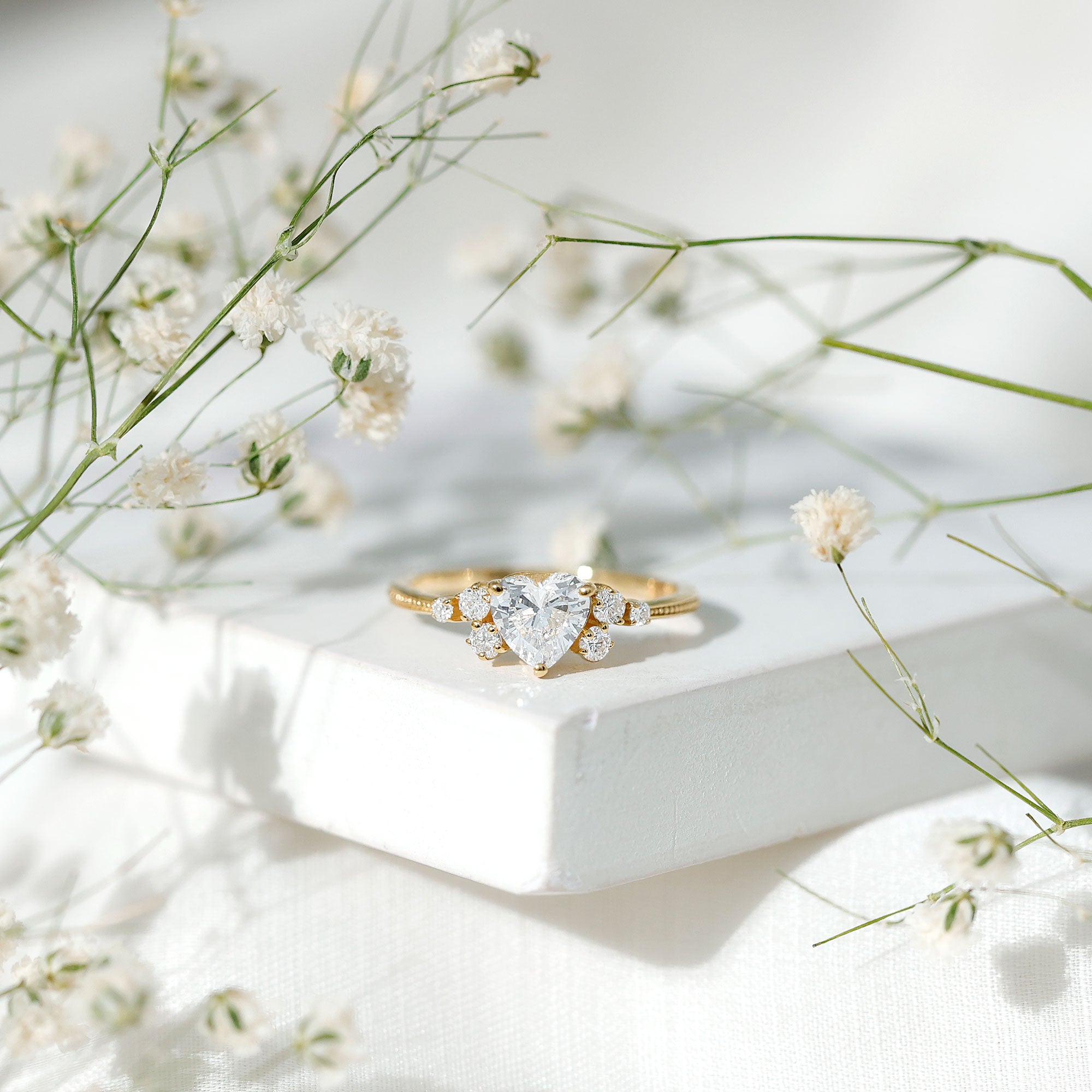 0.75 Carat Lab Grown Diamond Heart Shaped Engagement Ring