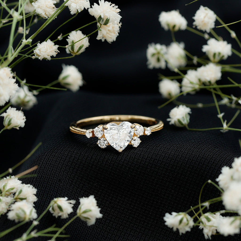 0.75 Carat Lab Grown Diamond Heart Shaped Engagement Ring