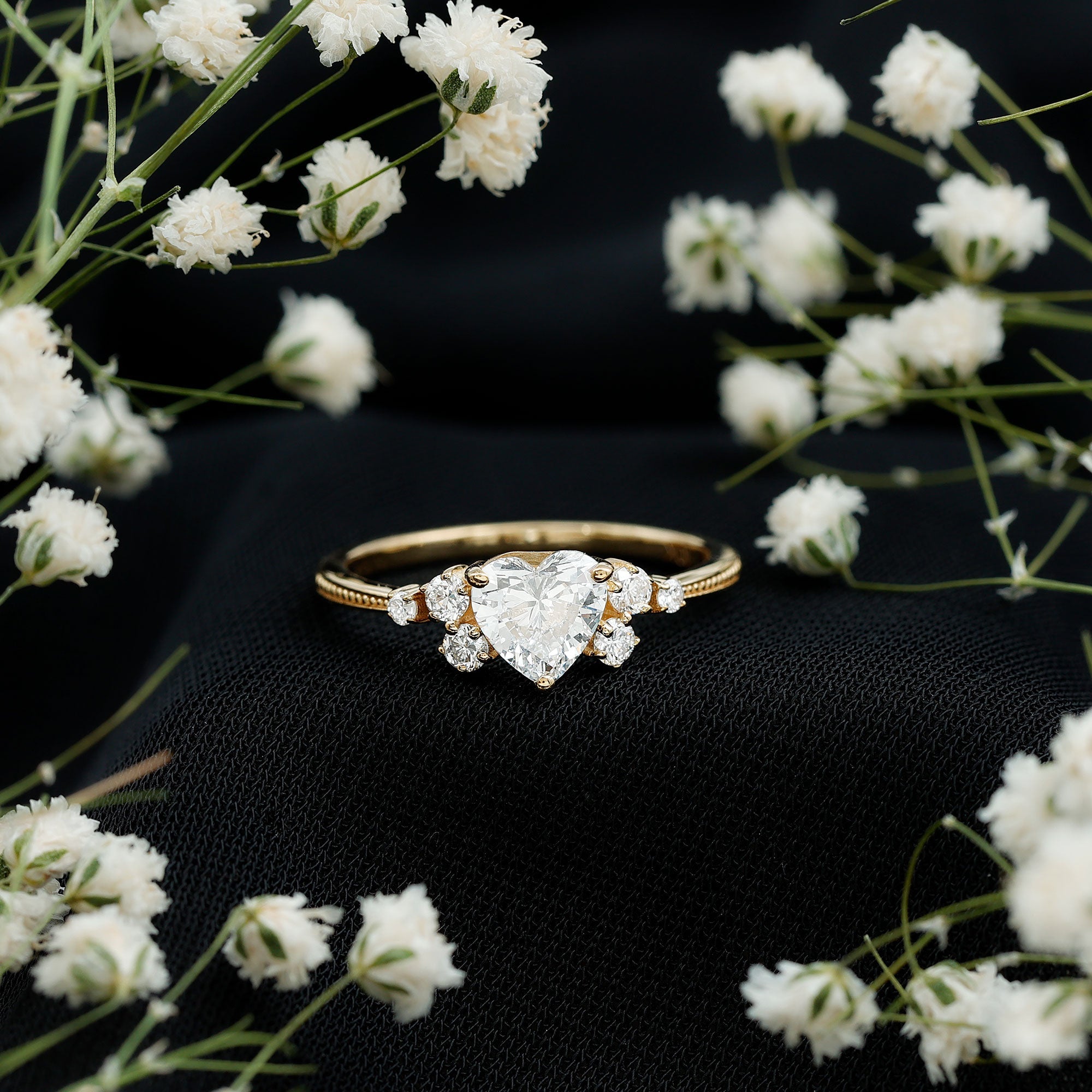 0.75 Carat Lab Grown Diamond Heart Shaped Engagement Ring