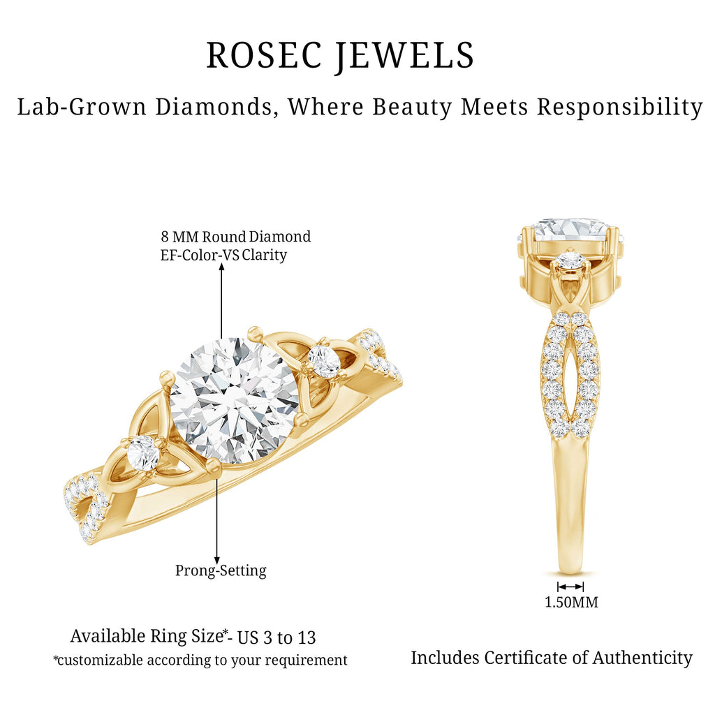 2 Carat Lab Grown Diamond Twisted Vine Engagement Ring