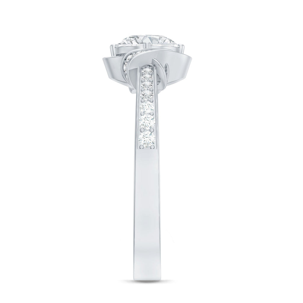 0.9 Carat Lab Grown Diamond Designer Halo Engagement Ring