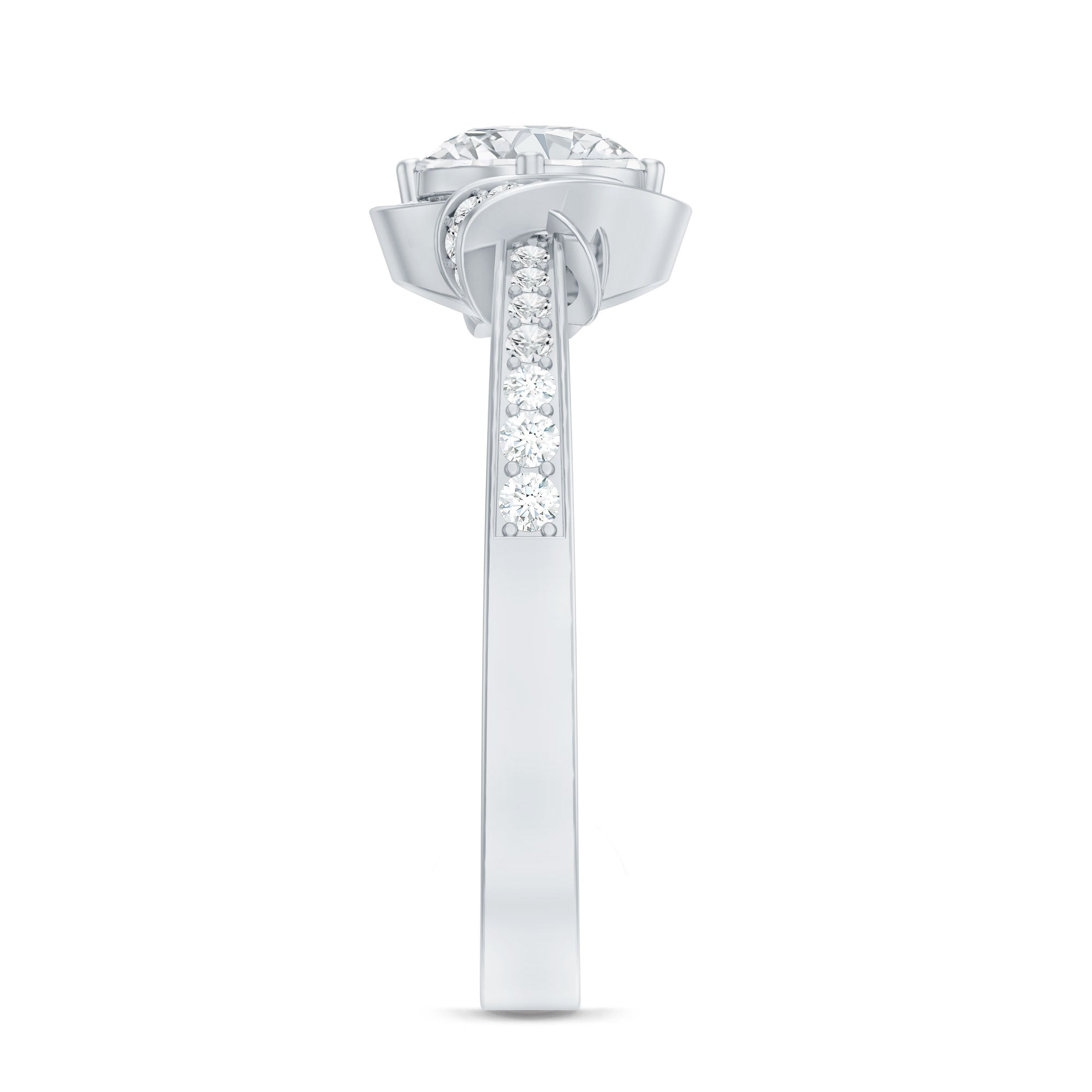 0.9 Carat Lab Grown Diamond Designer Halo Engagement Ring