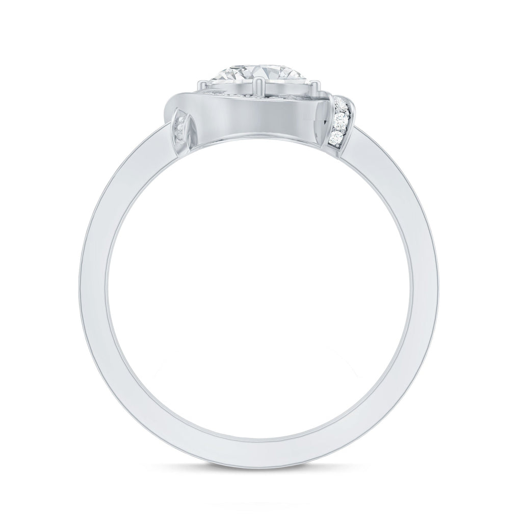 0.9 Carat Lab Grown Diamond Designer Halo Engagement Ring