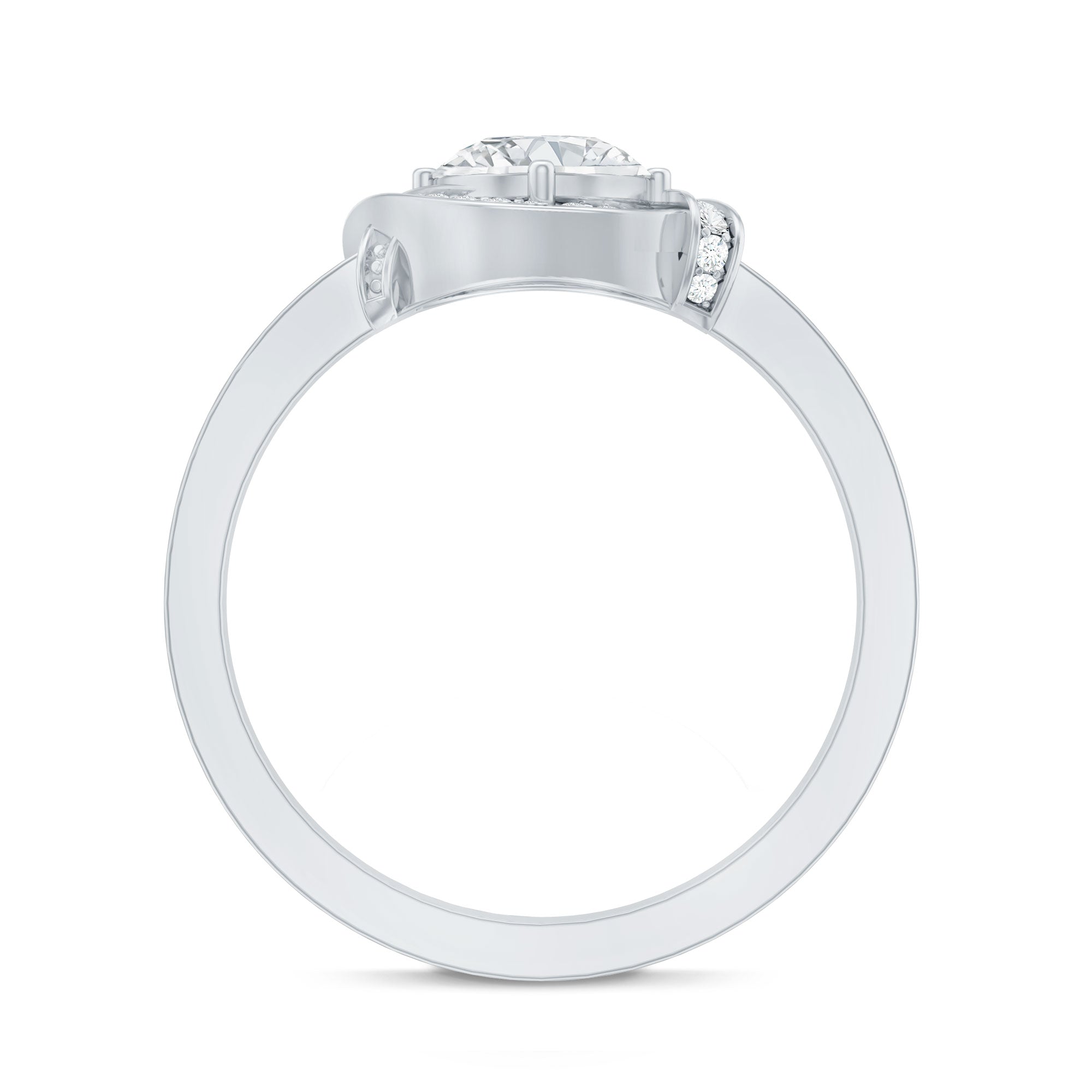 0.9 Carat Lab Grown Diamond Designer Halo Engagement Ring