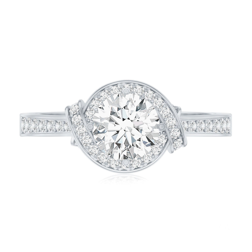 0.9 Carat Lab Grown Diamond Designer Halo Engagement Ring
