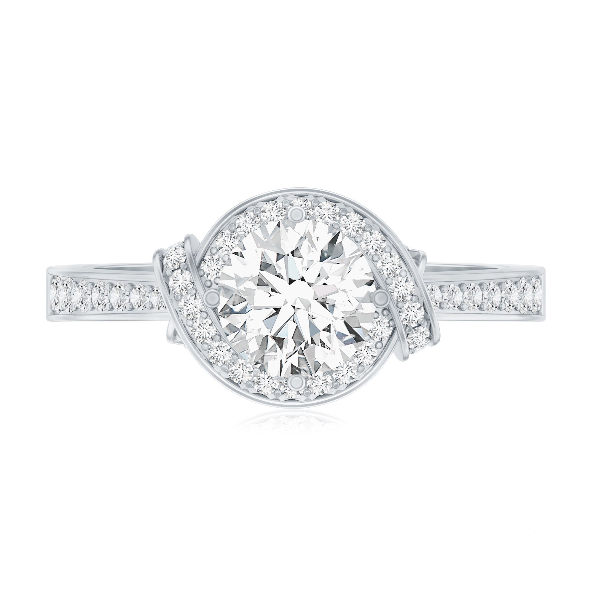 0.9 Carat Lab Grown Diamond Designer Halo Engagement Ring