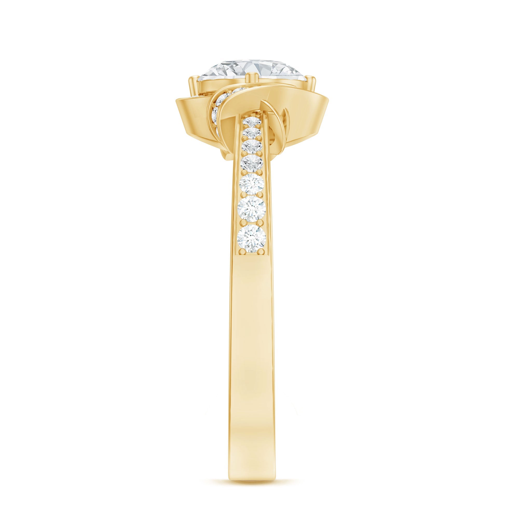 0.9 Carat Lab Grown Diamond Designer Halo Engagement Ring