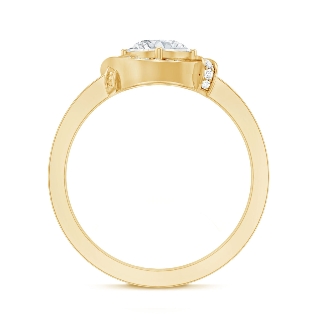 0.9 Carat Lab Grown Diamond Designer Halo Engagement Ring