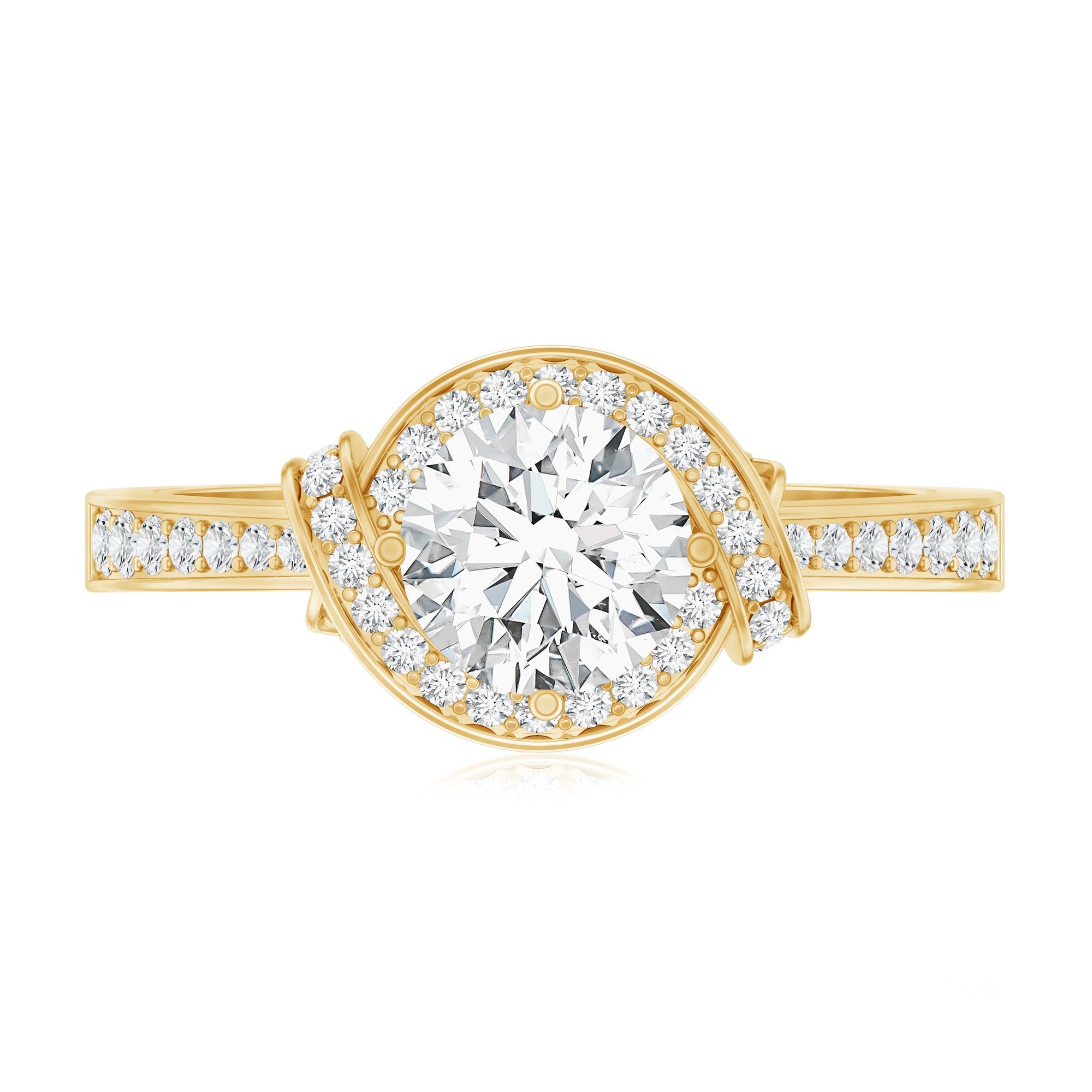 0.9 Carat Lab Grown Diamond Designer Halo Engagement Ring