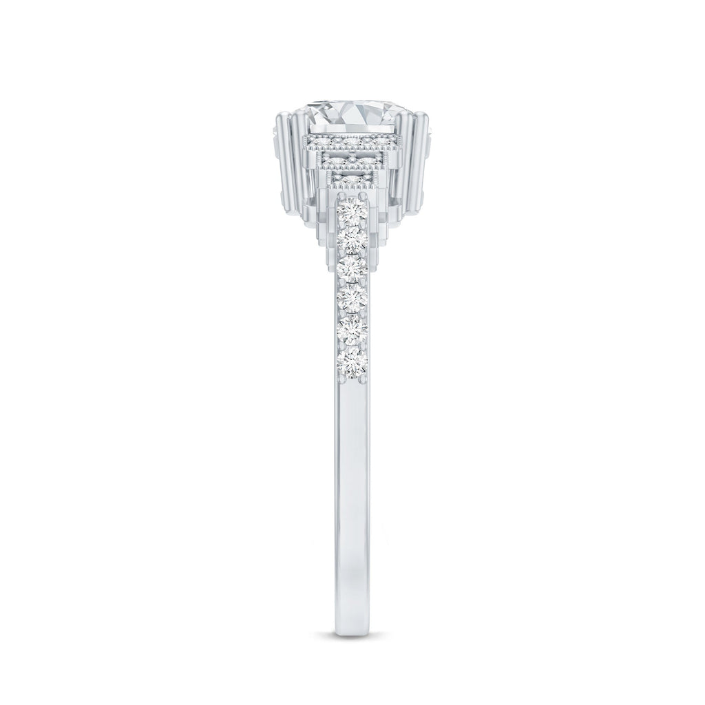2 Carat Lab Grown Diamond Retro Engagement Ring