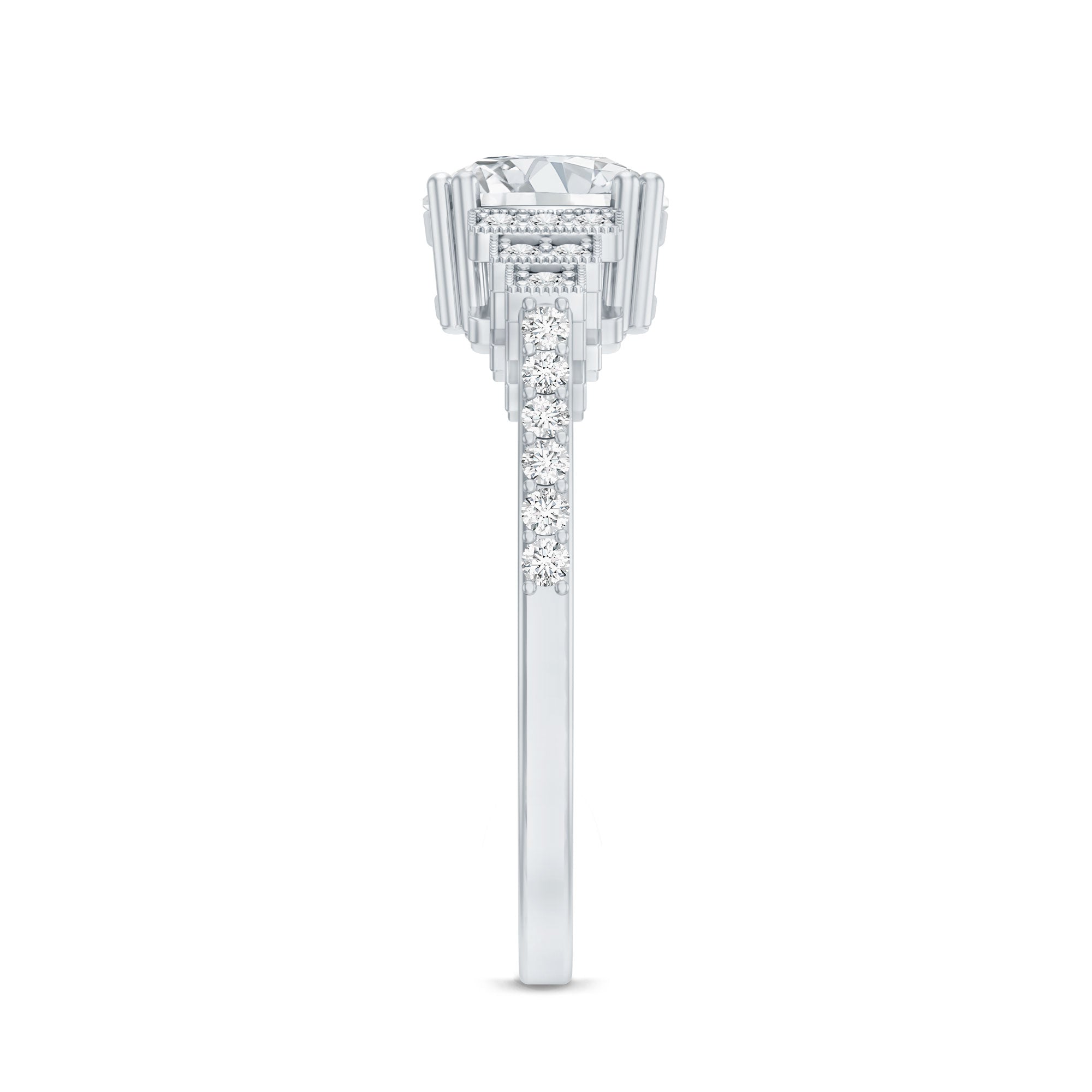 2 Carat Lab Grown Diamond Retro Engagement Ring