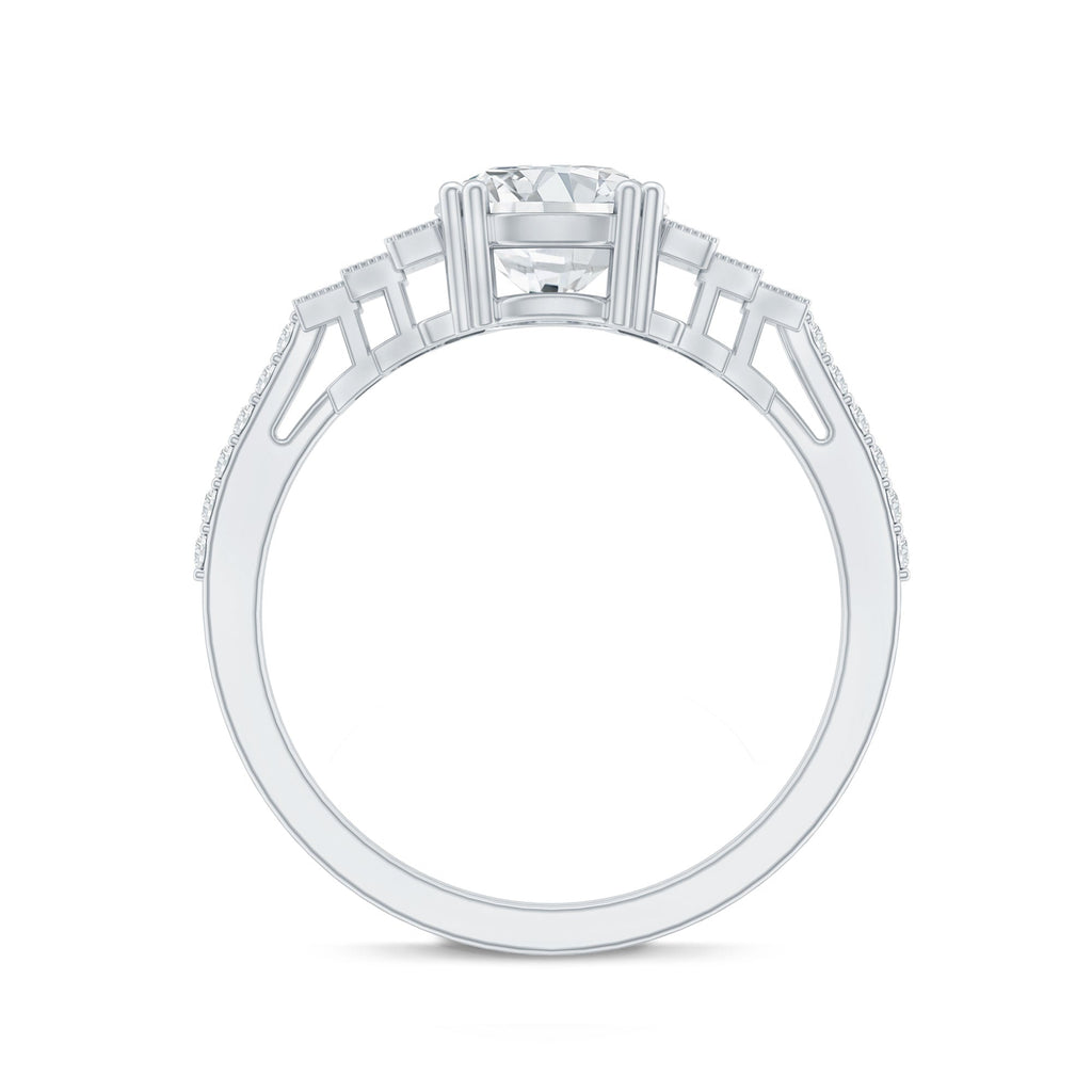 2 Carat Lab Grown Diamond Retro Engagement Ring