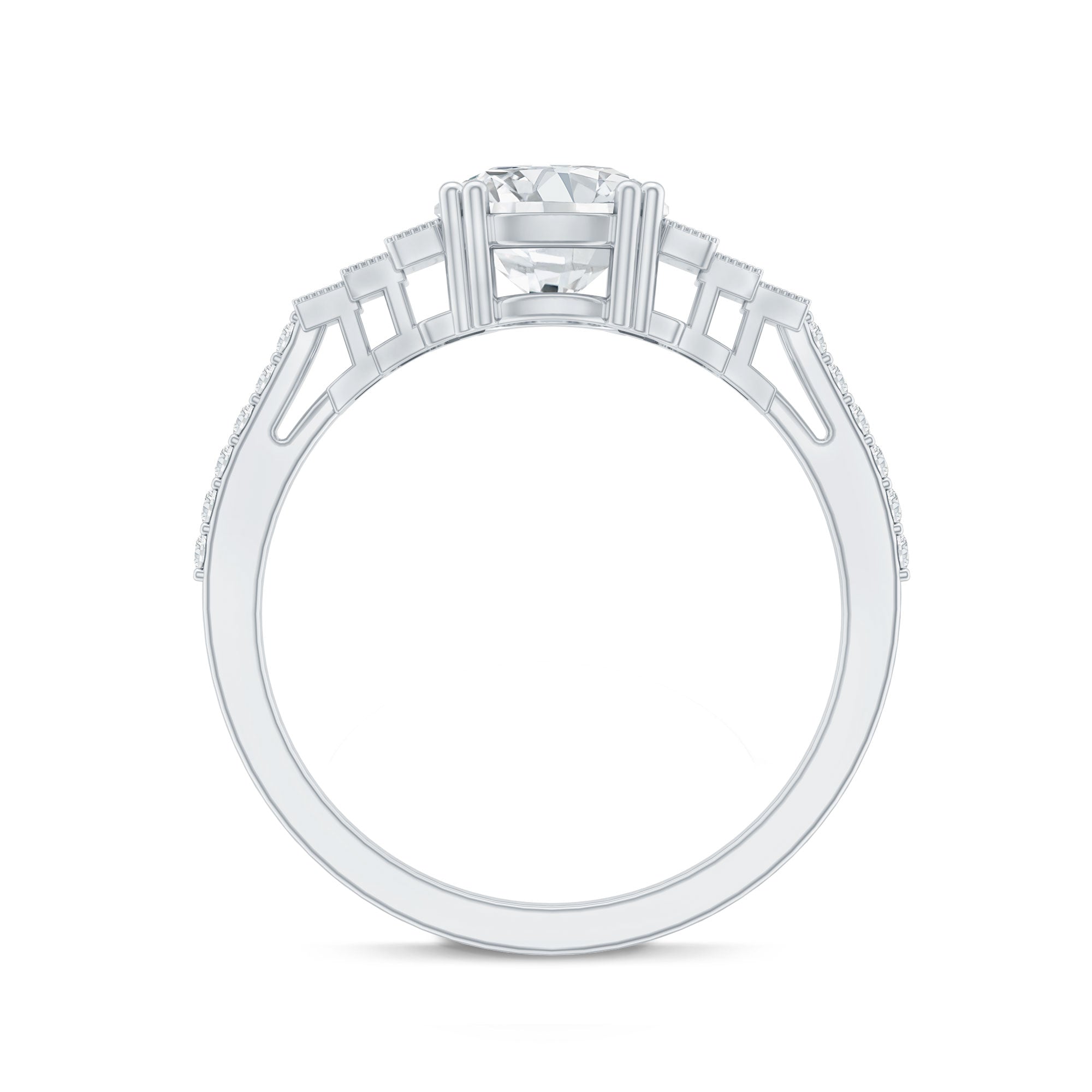 2 Carat Lab Grown Diamond Retro Engagement Ring