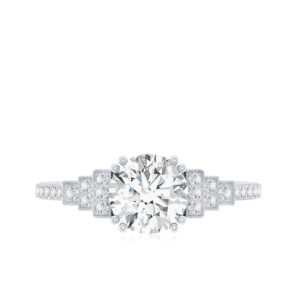 2 Carat Lab Grown Diamond Retro Engagement Ring