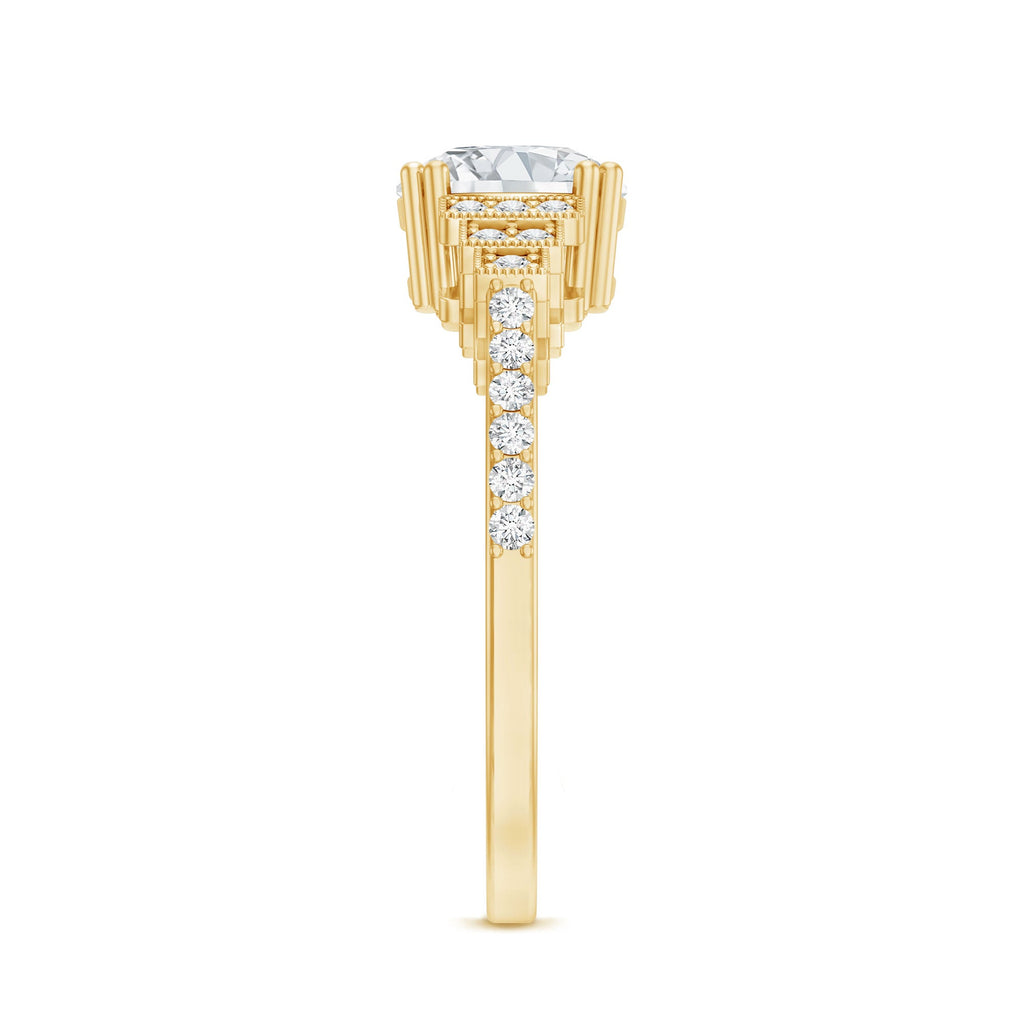 2 Carat Lab Grown Diamond Retro Engagement Ring