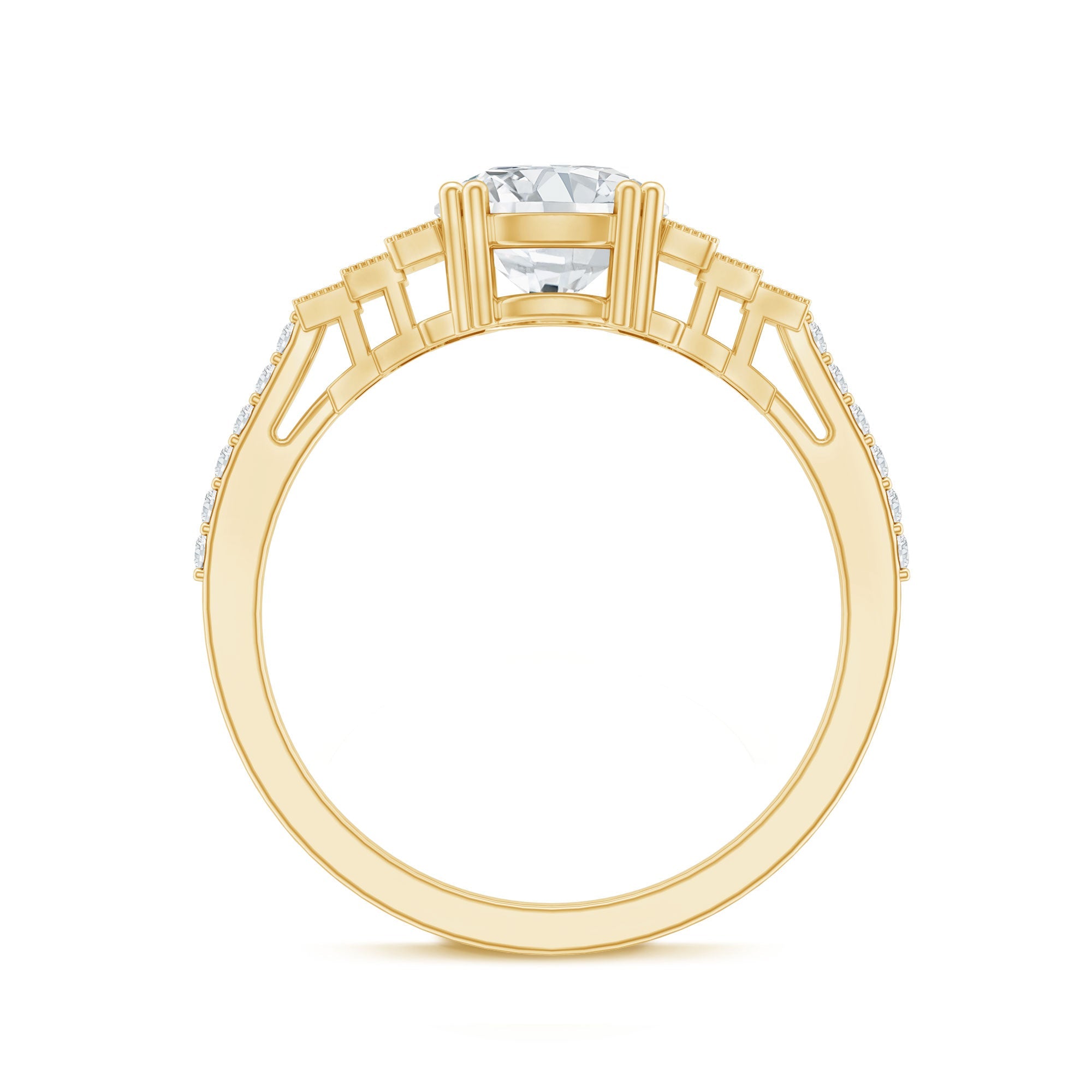 2 Carat Lab Grown Diamond Retro Engagement Ring