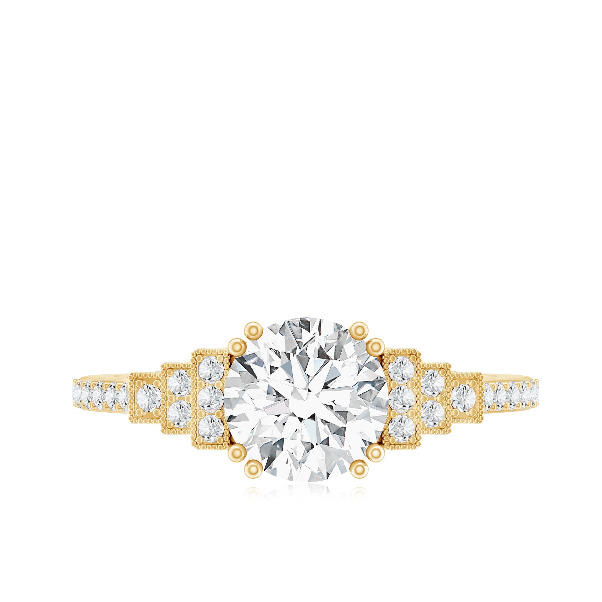 2 Carat Lab Grown Diamond Retro Engagement Ring