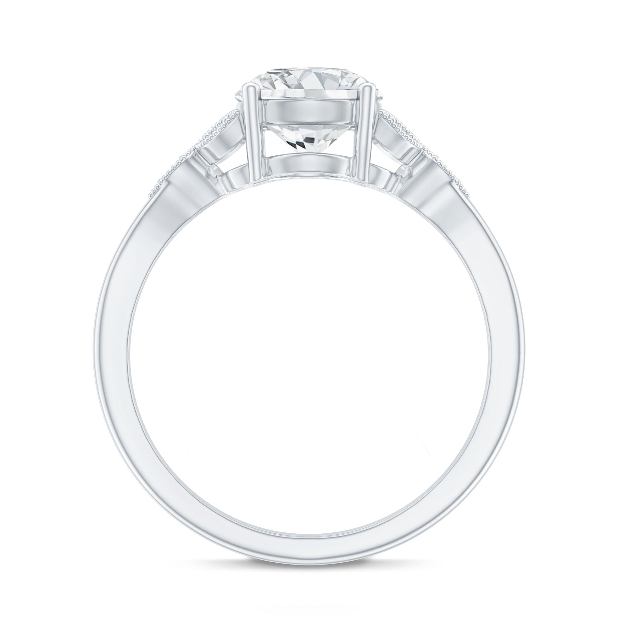 2 Carat Round Lab Grown Diamond Unique Engagement Ring