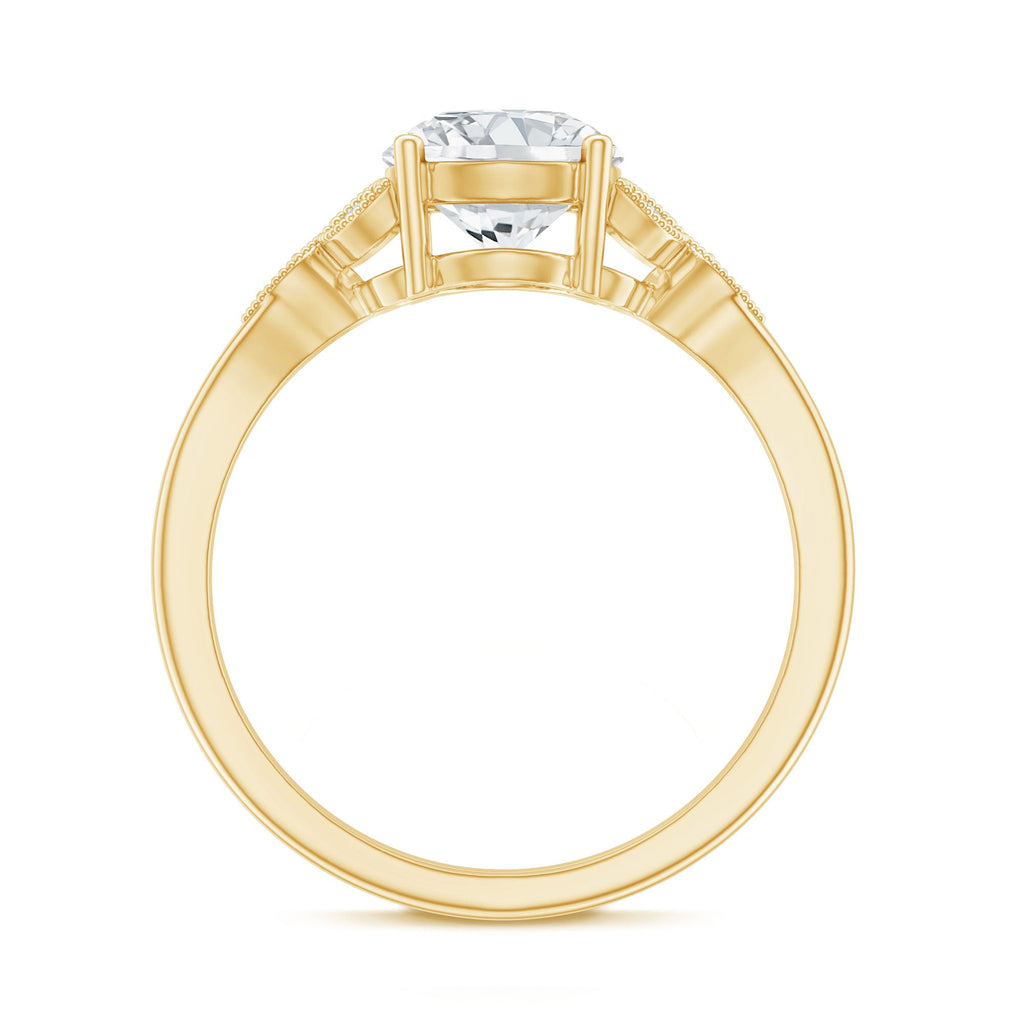 2 Carat Round Lab Grown Diamond Unique Engagement Ring