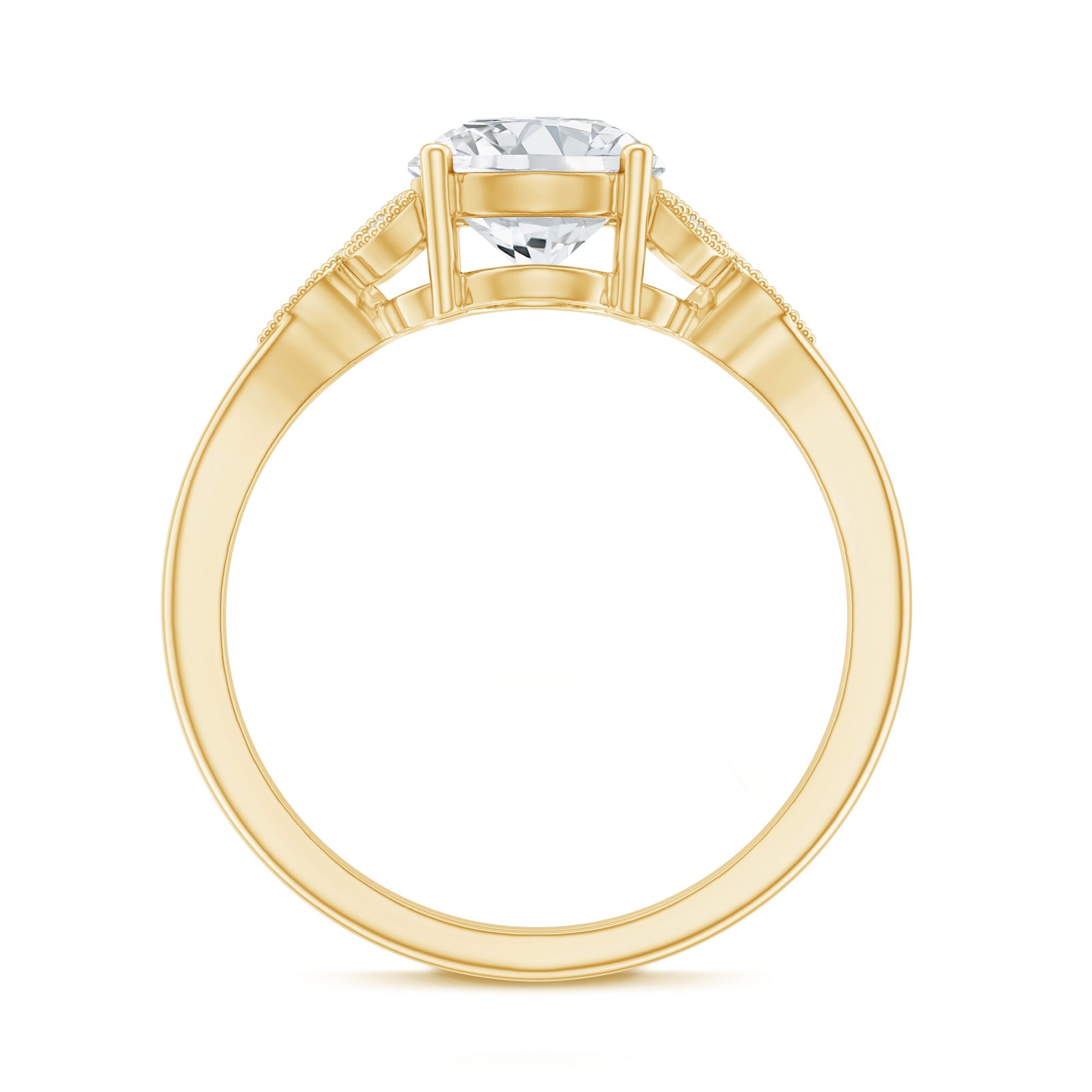 2 Carat Round Lab Grown Diamond Unique Engagement Ring